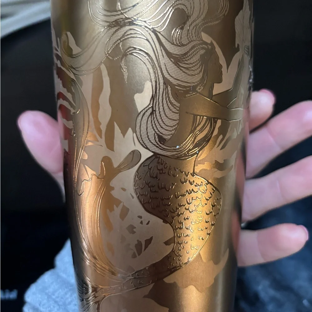 2022 STARBUCKS Spring Ceramic Gold Copper Siren Mermaid Tumbler Mug Cup 12oz
